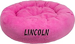 Bessie + Barnie Personalized Ultra Plush Deluxe Comfort Cat & Dog Bed, Pink, Small