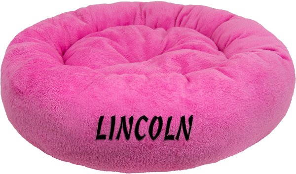 Bessie + Barnie Personalized Ultra Plush Deluxe Comfort Cat & Dog Bed, Pink, Medium slide 1 of 7