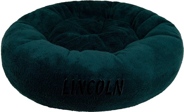 Bessie + Barnie Personalized Ultra Plush Deluxe Comfort Cat & Dog Bed, Green, Small slide 1 of 7