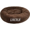 Bessie + Barnie Personalized Ultra Plush Deluxe Comfort Cat & Dog Bed, Brown, Small