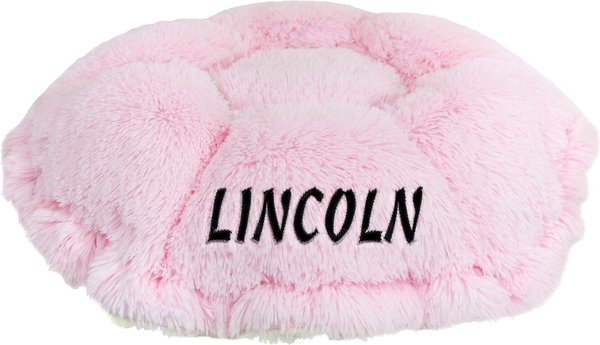 Bessie + Barnie Personalized Ultra Plush Luxury Shag Deluxe Cat & Dog Pod Bed, Small, Pink slide 1 of 7