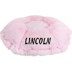Bessie + Barnie Personalized Ultra Plush Luxury Shag Deluxe Cat & Dog Pod Bed, Small, Pink