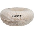 Bessie + Barnie Personalized Signature Luxury Extra Plush Faux Fur Bagel Cat & Dog Bed, Beige, Large