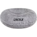 Bessie + Barnie Personalized Signature Luxury Extra Plush Faux Fur Bagel Cat & Dog Bed, Siberian Grey, X-Large