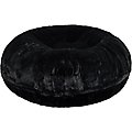 Bessie + Barnie Personalized Signature Luxury Extra Plush Faux Fur Bagel Cat & Dog Bed, Black Panther, Small