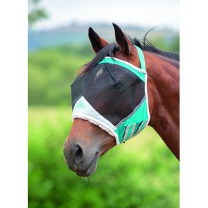 Shires Equestrian Products Fine Mesh Earless Horse Fly Mask, Teal, Pony