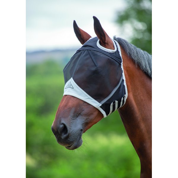 3 Sizes UV Protection In Black or Teal Shires Fine Mesh Fly Mask with Ear Holes 