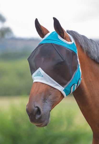 SHIRES EQUESTRIAN PRODUCTS Fine Mesh Horse Fly Mask with Ear Holes ...