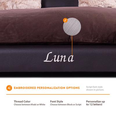 Show full view: Moots Personalized Leatherette Sofa Cat & Dog Bed, Espresso, Large slide 7 of 12