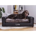 Moots Personalized Leatherette Sofa Cat & Dog Bed, Charcoal, Large