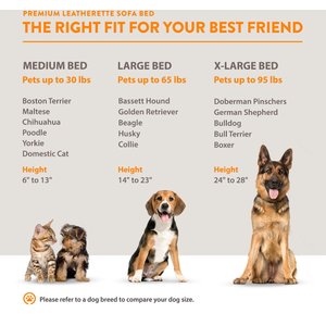Moots Personalized Leatherette Sofa Cat & Dog Bed, Charcoal, Large