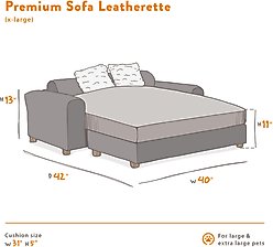 Moots Personalized Leatherette Sofa Cat & Dog Bed, Espresso, X-Large slide 2 of 9