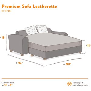 Moots Personalized Leatherette Sofa Cat & Dog Bed, Espresso, X-Large