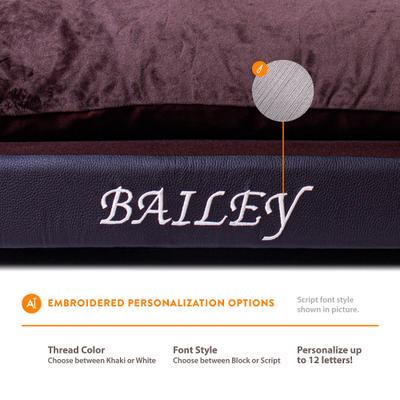 Show full view: Moots Personalized Leatherette Sofa Cat & Dog Bed, Espresso, X-Large slide 6 of 11