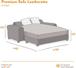 Moots Personalized Leatherette Sofa Cat & Dog Bed, Charcoal, X-Large slide 2 of 9
