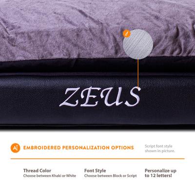 Show full view: Moots Personalized Leatherette Sofa Cat & Dog Bed, Charcoal, X-Large slide 6 of 11