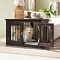 Frisco Double Door Wood & Metal Furniture Style Dog Crate, Espresso, Medium, 30 inch