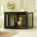 Frisco Double Door Wood & Metal Furniture Style Dog Crate, Espresso, Large, 42 inch