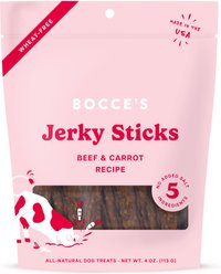 Bocce's Bakery Grazers Beef Jerky Dog Treats, 4-oz pouch