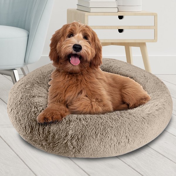 Canine Creations Donut Orthopedic Bolster Dog Bed, Taupe, Large slide 1 of 10