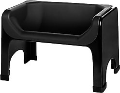 Fluff Trough Elevated Dog & Cat Feeder, Black, Standard slide 1 of 7