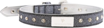 Vanderpump Pets Signature Diamond Name Plate Leatherette Dog Collar, slide 1 of 1