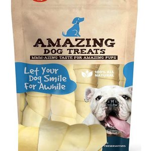 Amazing Dog Treats 5 - 6-inch Mega Thick Beef Cheek Roll Dog Treats, 4 count