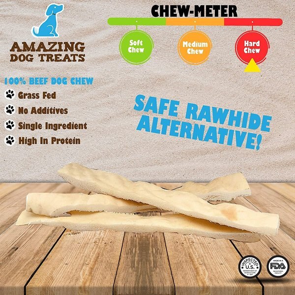 Amazing Dog Treats 6-inch Beef Cheek Strips Dog Treats, 12 count