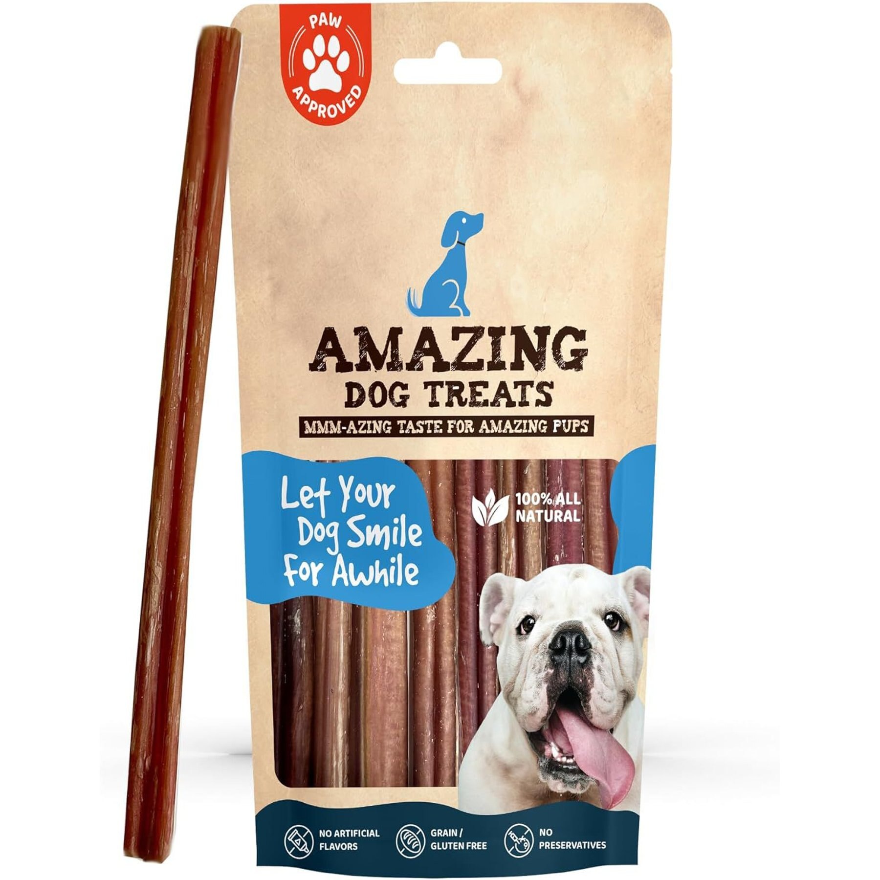 Amazing Dog Treats Lamb Bully Stick Dog Treats, 12 count