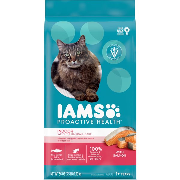 IAMS ProActive Health Indoor Weight & Hairball Care Adult Dry Cat Food ...