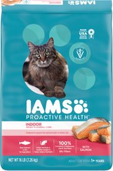 Iams ProActive Health Adult Indoor Weight & Hairball Care with Salmon Dry Cat Food, 16-lb bag