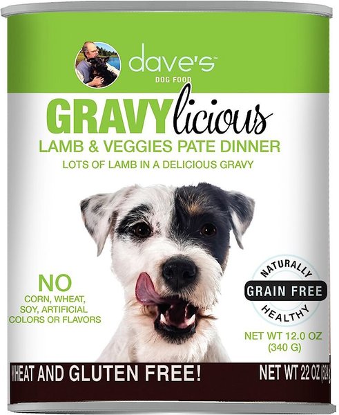 Dave's Pet Food Gravylicious Lamb & Veggies Grain-Free Wet Dog Food, 12-oz can, case of 12 slide 1 of 1