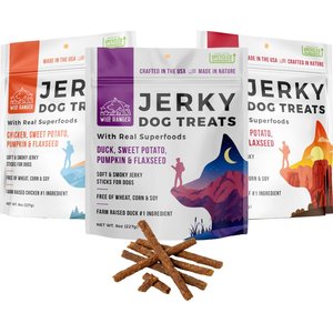 Wild Nature Variety Pack Jerky Dog Treats, 8-oz bag, case of 3