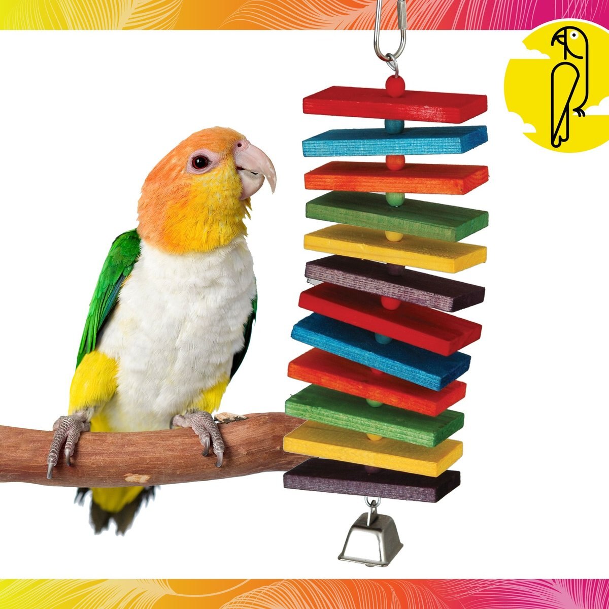 Caitec Featherland Paradise Rainbow Stack Bird Toy
