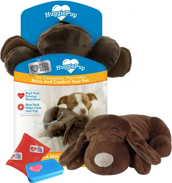 Pets Know Best HuggiePup Plush Dog Toy, Chocolate slide 1 of 5