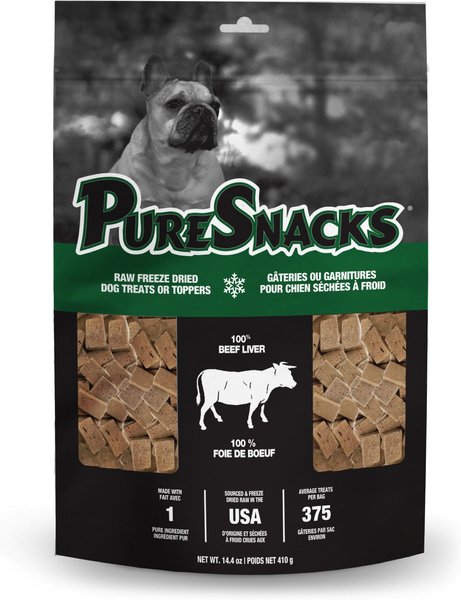 PureSnacks Beef Liver Super Value Size Freeze-Dried Dog Treats, 14.4-oz bag slide 1 of 5