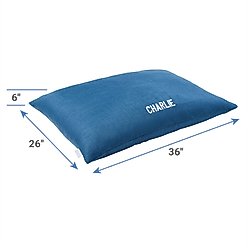 Frisco Personalized Knife Edge Bed, Indigo Linen, Large slide 2 of 4