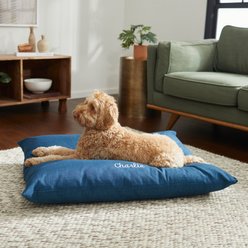 Frisco Personalized Knife Edge Bed, Indigo Linen, X-Large