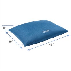 Frisco Personalized Knife Edge Bed, Indigo Linen, X-Large slide 2 of 4