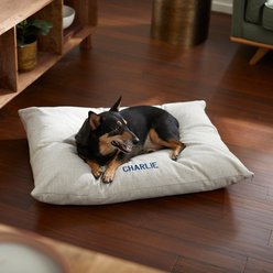 Frisco Personalized Knife Edge Bed, Beige Linen, X-Large