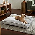 Frisco Personalized Silver Bolstered Bed with Silver Check Bolster, Large