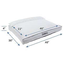Frisco Personalized Silver Bolstered Bed with Silver Check Bolster, X-Large slide 2 of 4