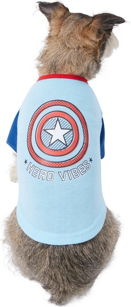 Marvel 's Captain America "Hero Vibes" Dog & Cat T-shirt, X-Small slide 1 of 7