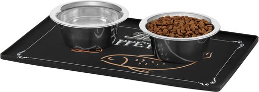 Chewy Dog Bowl Bowls， With Placemat Puppy Cat Feeder Non-slip