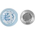 Frisco Coral Design Stainless Steel Dog & Cat Bowl, Teal, 0.5 Cup