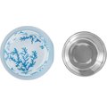 Frisco Coral Design Stainless Steel Dog & Cat Bowl, Teal, 1.75 Cups