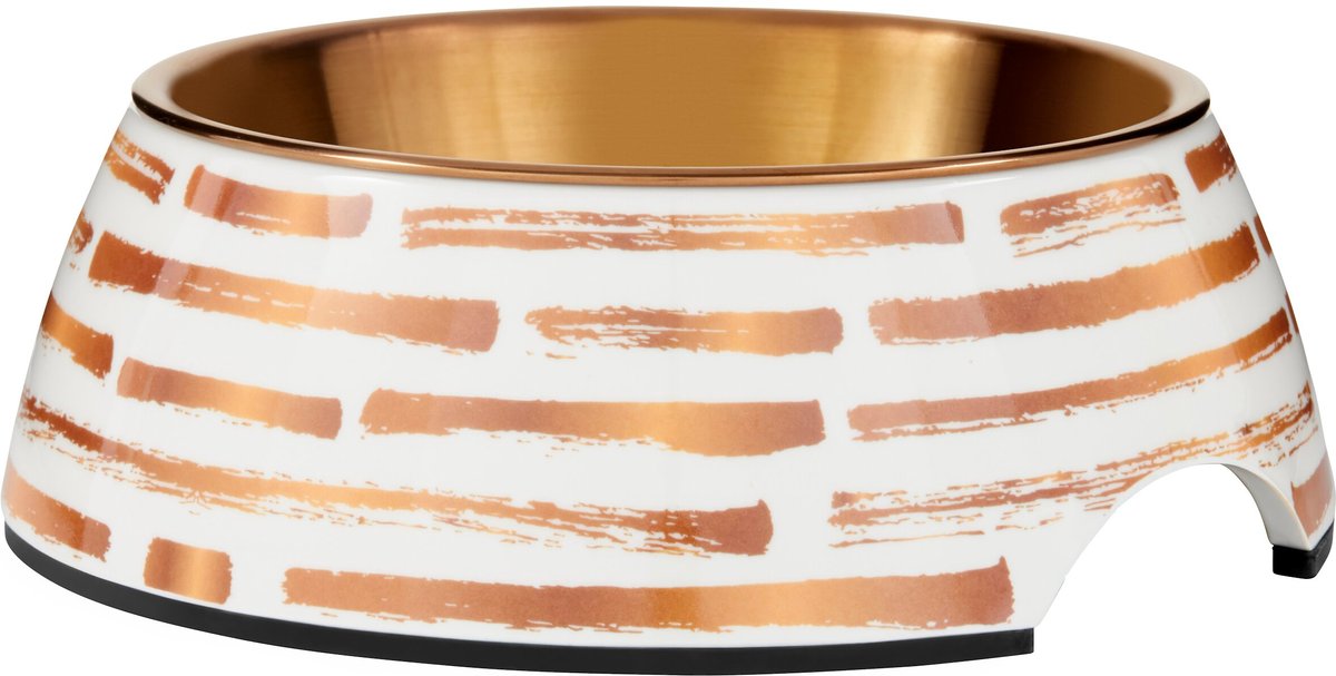 FRISCO Copper Print Design Stainless Steel Dog & Cat Bowl, Small 1.5 cup