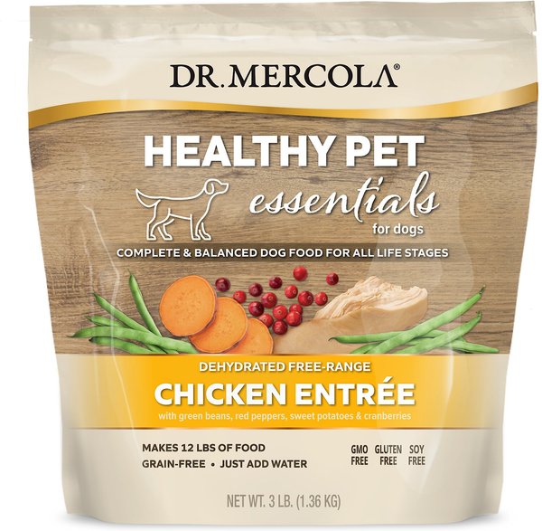 Dr. Mercola Adult Free-Range Chicken Entrée Dehydrated Raw Dog Food, 3-lb bag slide 1 of 1