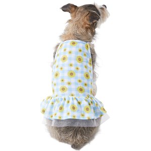 Frisco Sunflower Gingham Dog & Cat Dress, X-Small