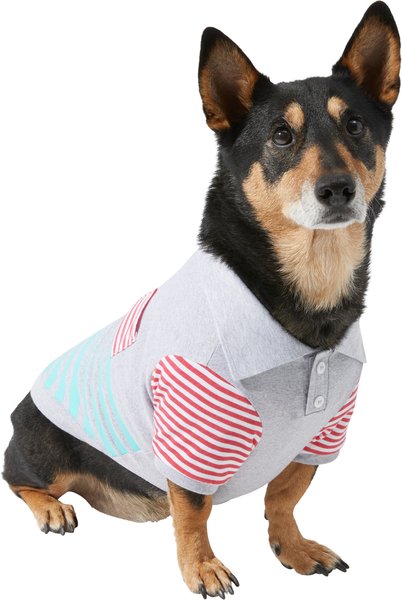 Frisco Striped Polo Dog & Cat Shirt, Large slide 1 of 7